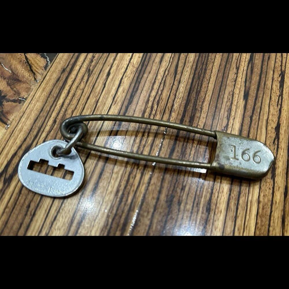 Antique Horse Blanket Pin  Number 57 Old Metal Equestrian Accessory